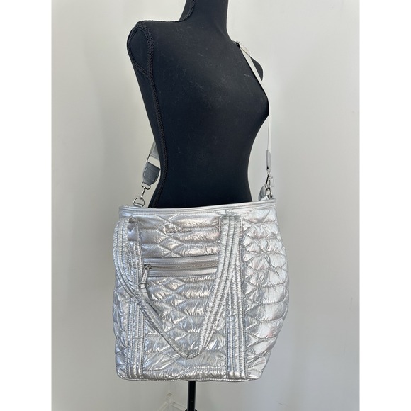 Nicole Handbags - NWOT Nicole Miller Quilted Silver Tote Bag Purse